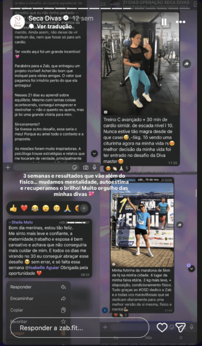 Depoimento de aluna · Desafio Seca Diva