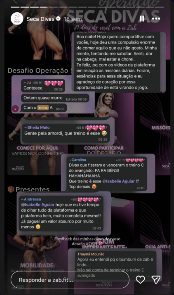 Depoimento de aluna · Desafio Seca Diva