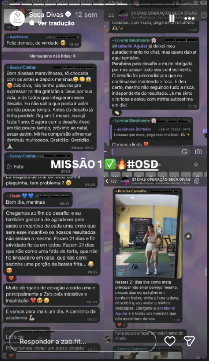 Depoimento de aluna · Desafio Seca Diva